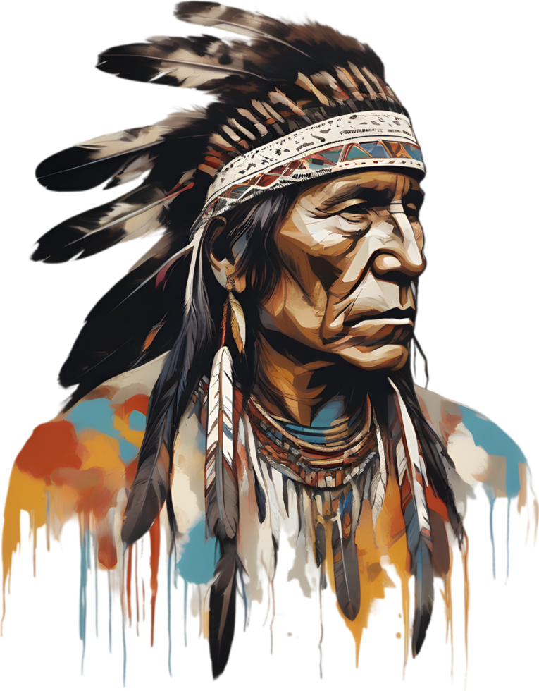 AI generated Portrait of a Native American Indian. png