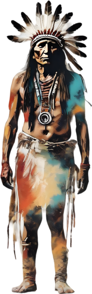 AI generated Portrait of a Native American Indian. png