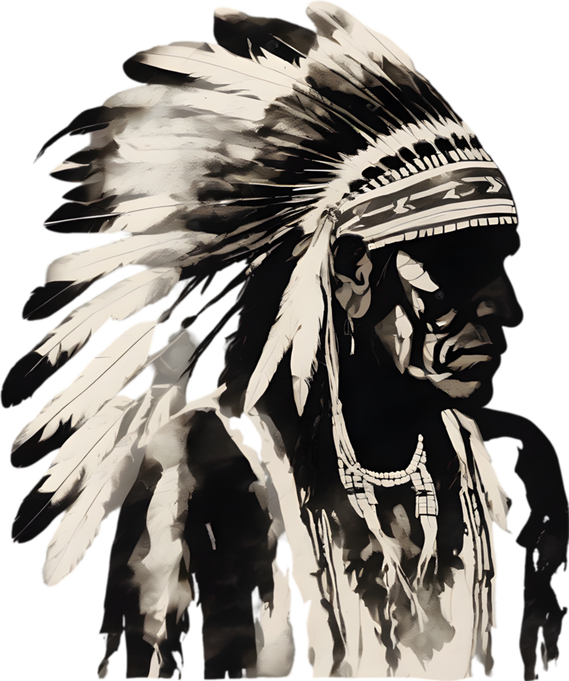 AI generated Portrait of a Native American Indian. png