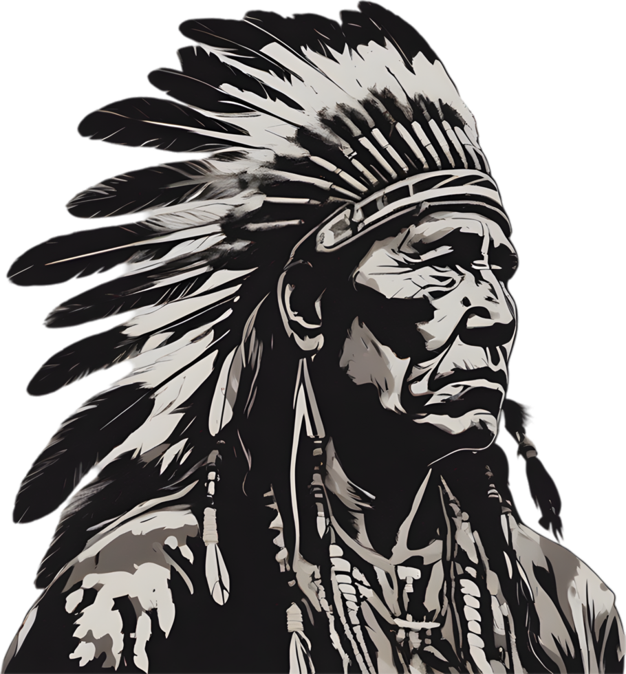 AI generated Portrait of a Native American Indian. png