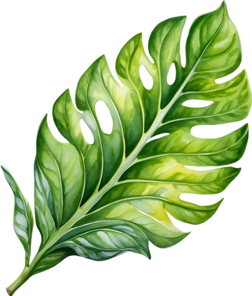 ai generado acuarela pintura de el limón Lima maranta leuconeura planta. png