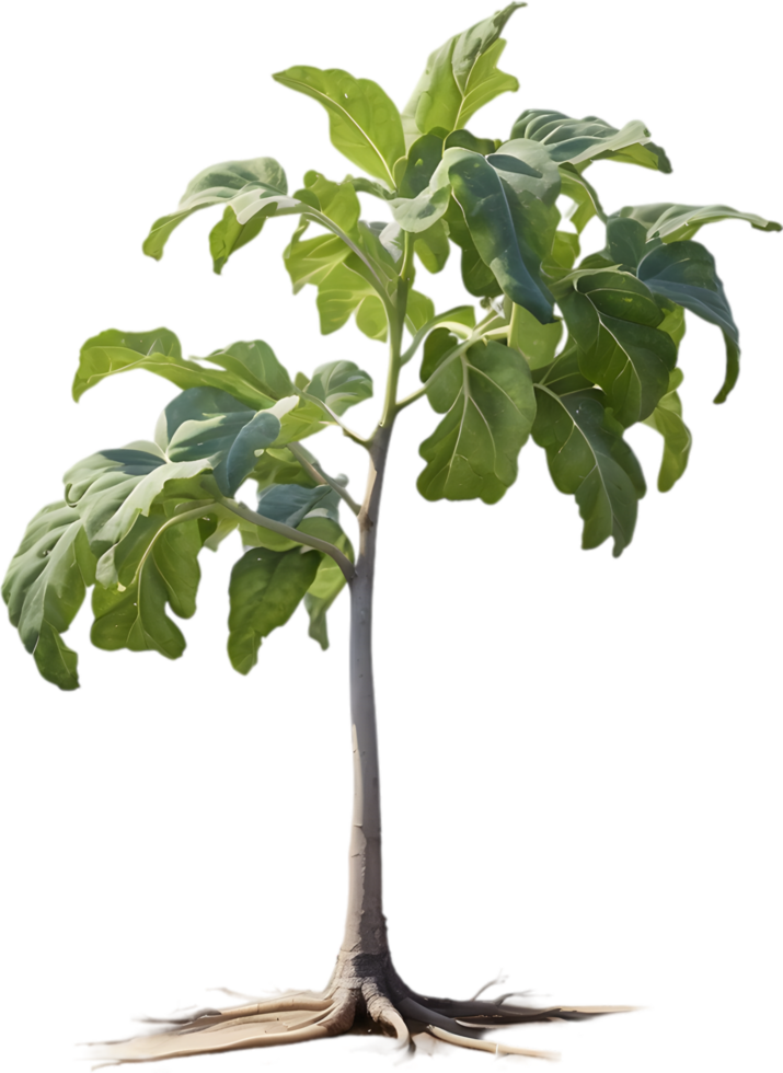 AI generated Eggplant tree, watercolor painting of an eggplant tree. png