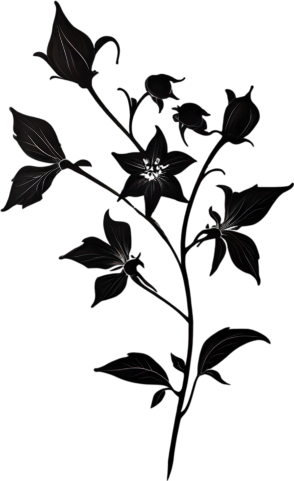 AI generated Nightshade Flowers, Close-up painting of Nightshade Flowers. png
