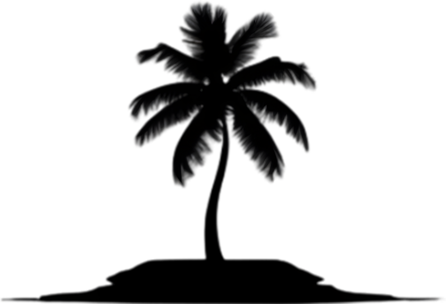 AI generated Palm Tree on an Island icon, a close-up painting of a Palm Tree on an Island. png