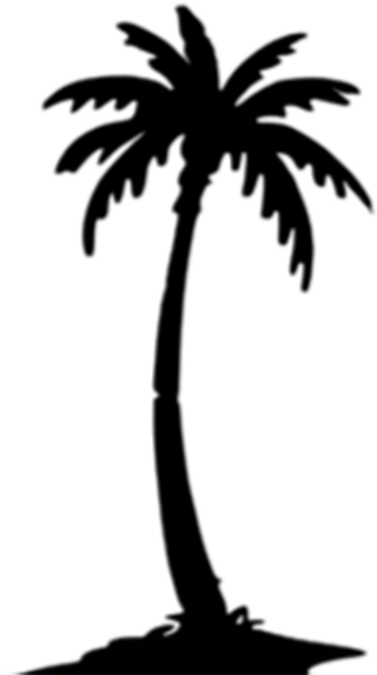 AI generated Palm Tree on an Island icon, a close-up painting of a Palm Tree on an Island. png