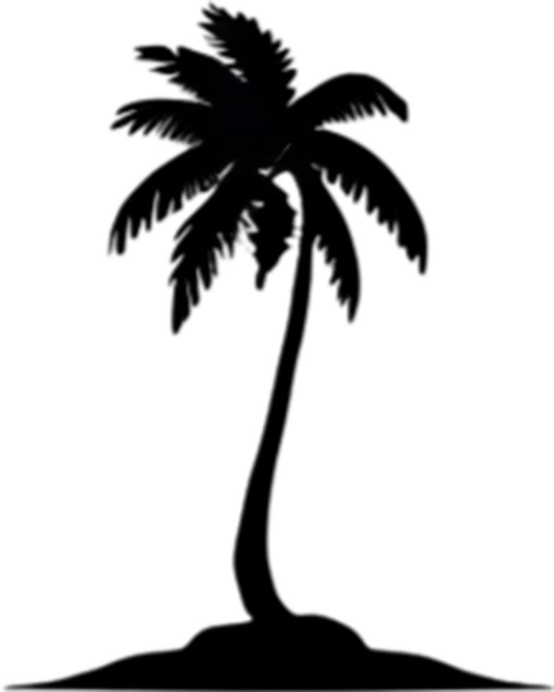 AI generated Palm Tree on an Island icon, a close-up painting of a Palm Tree on an Island. png