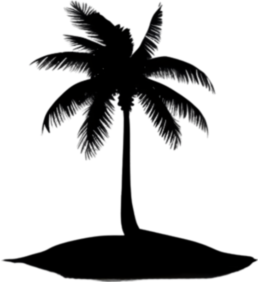 AI generated Palm Tree on an Island icon, a close-up painting of a Palm Tree on an Island. png