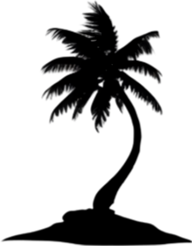 AI generated Palm Tree on an Island icon, a close-up painting of a Palm Tree on an Island. png