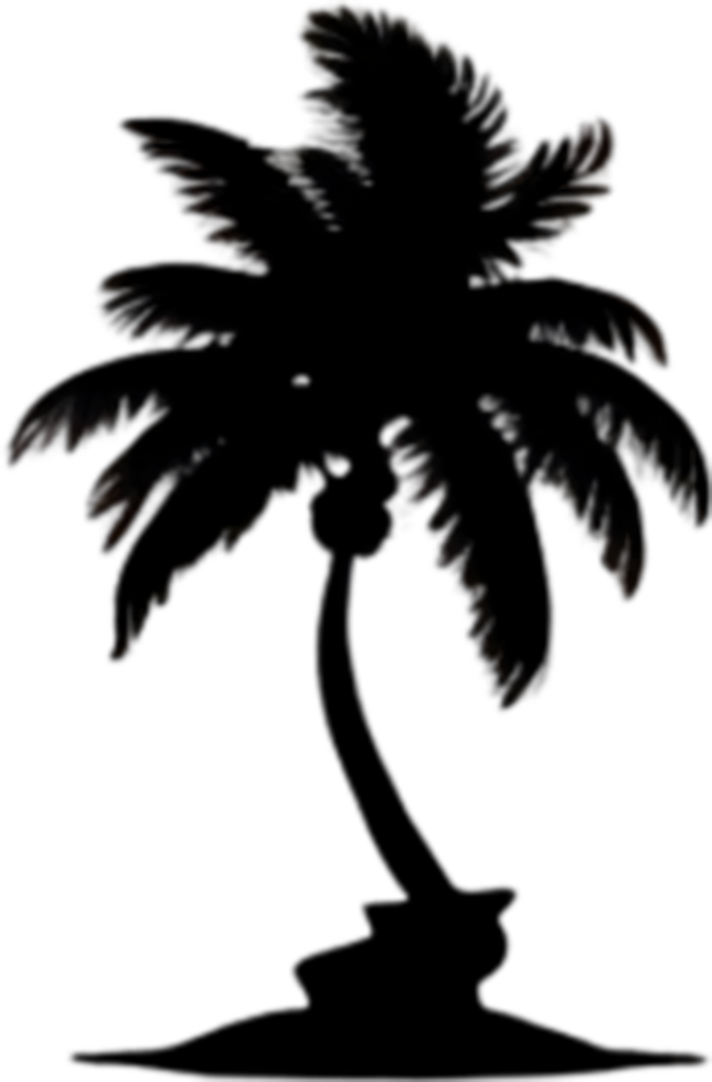 AI generated Palm Tree on an Island icon, a close-up painting of a Palm Tree on an Island. png