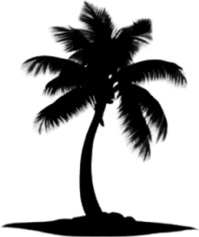 AI generated Palm Tree on an Island icon, a close-up painting of a Palm Tree on an Island. png