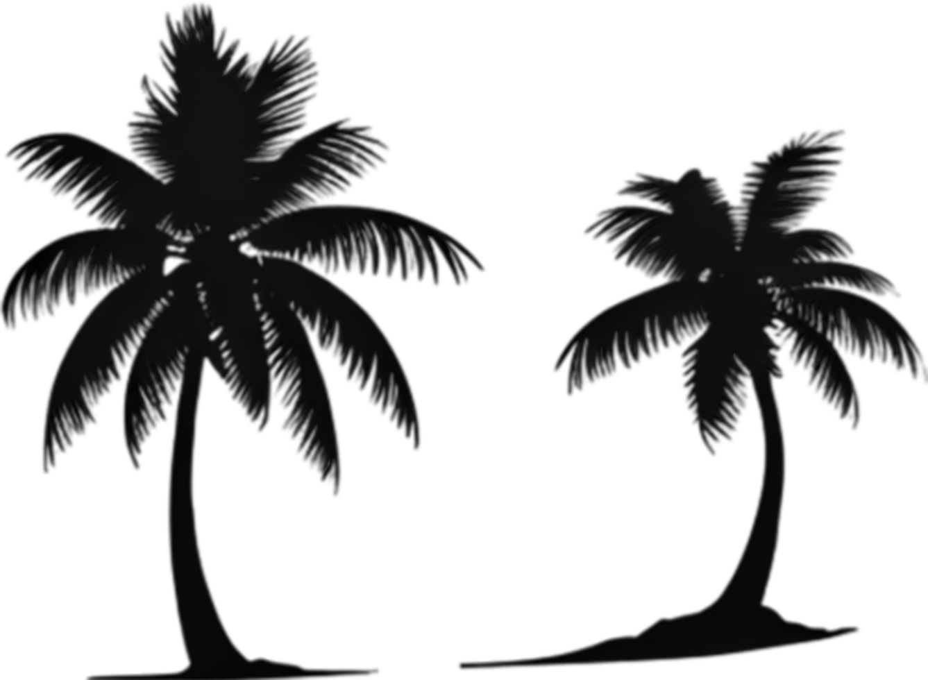 AI generated Palm Tree on an Island icon, a close-up painting of a Palm Tree on an Island. png