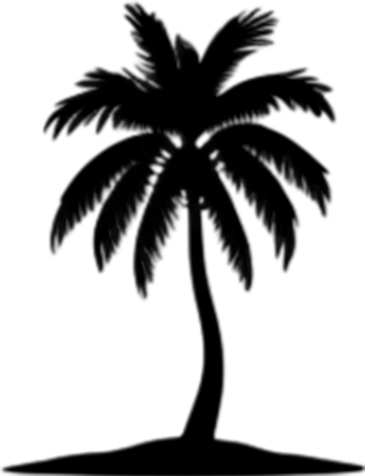 AI generated Palm Tree on an Island icon, a close-up painting of a Palm Tree on an Island. png