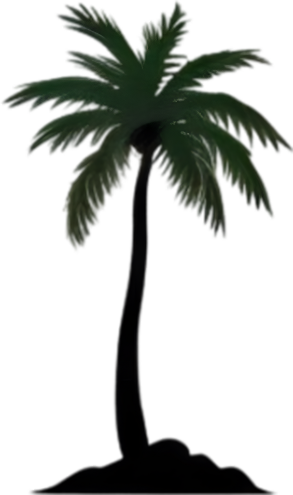 AI generated Palm Tree on an Island icon, a close-up painting of a Palm Tree on an Island. png
