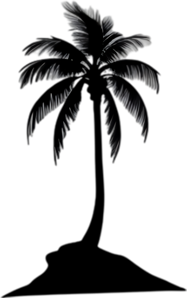 AI generated Palm Tree on an Island icon, a close-up painting of a Palm Tree on an Island. png