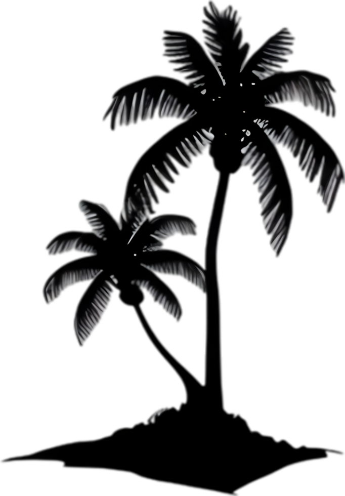 AI generated Palm Tree on an Island icon, a close-up painting of a Palm Tree on an Island. png