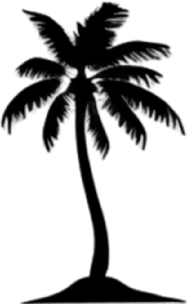 AI generated Palm Tree on an Island icon, a close-up painting of a Palm Tree on an Island. png