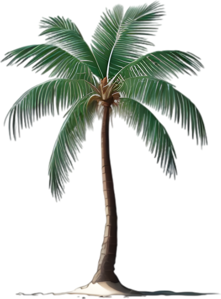 AI generated Palm Tree on an Island icon, a close-up painting of a Palm Tree on an Island. png