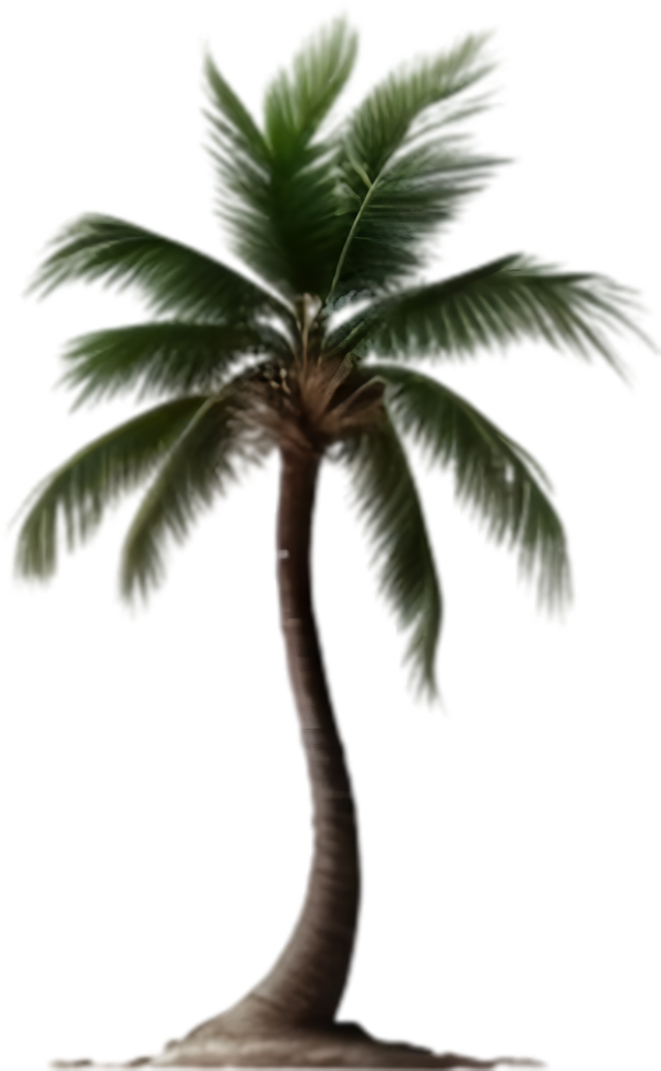 AI generated Palm Tree on an Island icon, a close-up painting of a Palm Tree on an Island. png