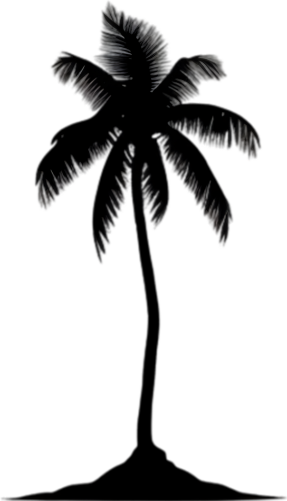 AI generated Palm Tree on an Island icon, a close-up painting of a Palm Tree on an Island. png