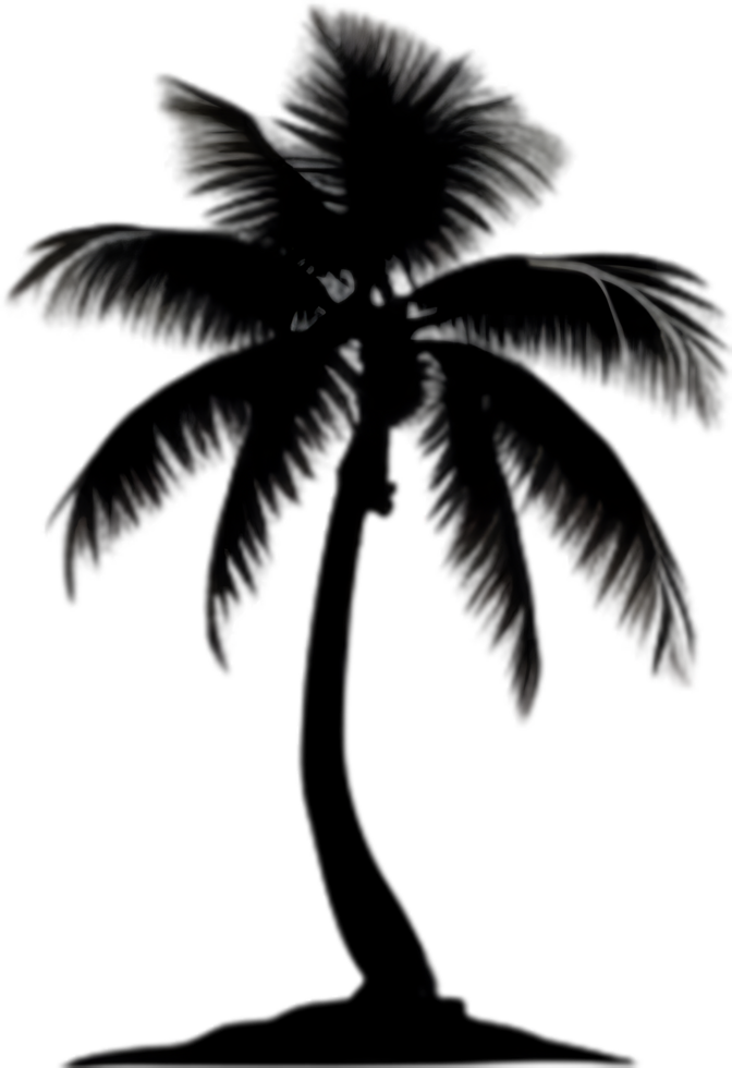 AI generated Palm Tree on an Island icon, a close-up painting of a Palm Tree on an Island. png
