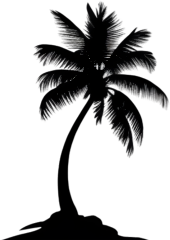 AI generated Palm Tree on an Island icon, a close-up painting of a Palm Tree on an Island. png