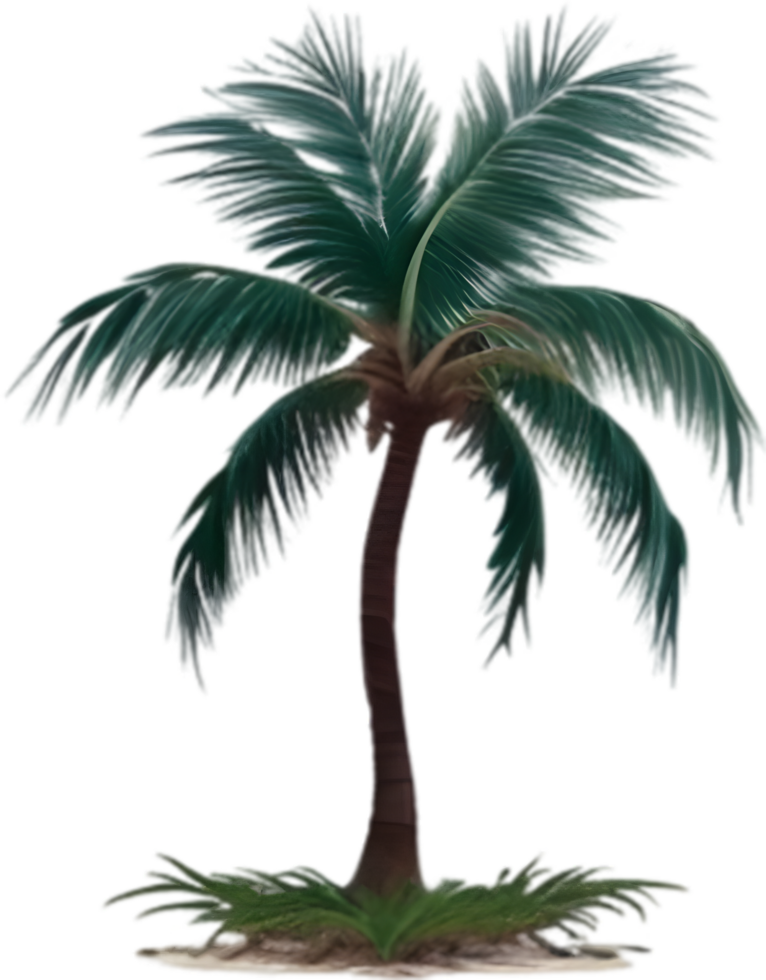 AI generated Palm Tree on an Island icon, a close-up painting of a Palm Tree on an Island. png