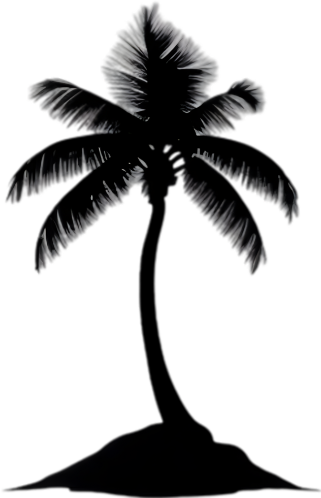 AI generated Palm Tree on an Island icon, a close-up painting of a Palm Tree on an Island. png