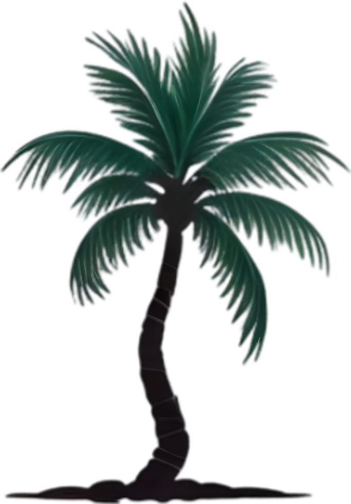 AI generated Palm Tree on an Island icon, a close-up painting of a Palm Tree on an Island. png