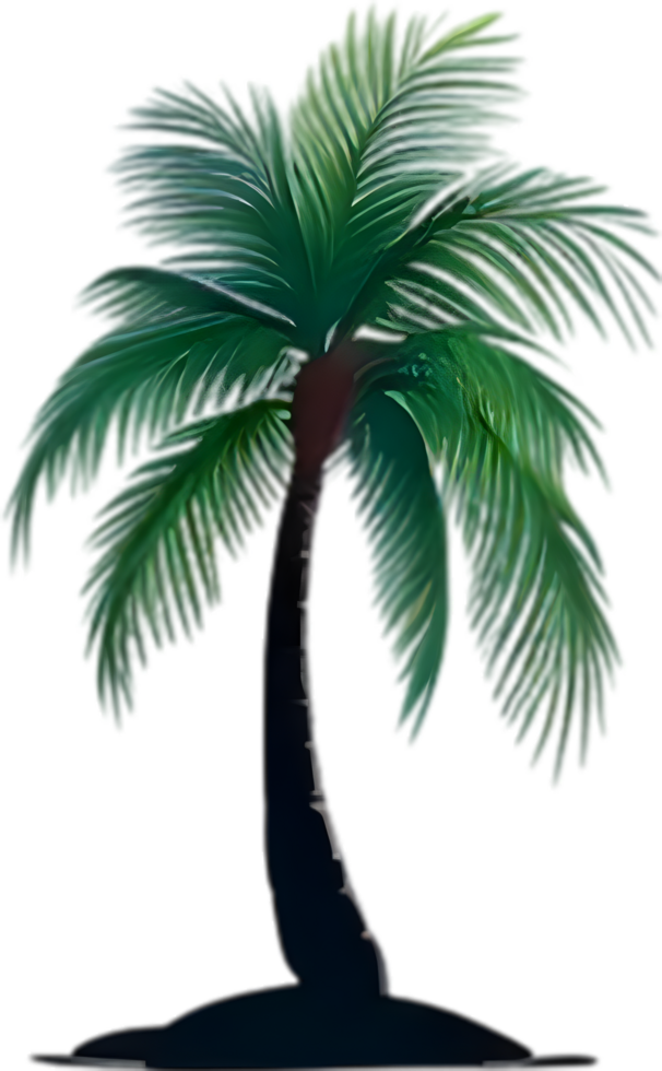 AI generated Palm Tree on an Island icon, a close-up painting of a Palm Tree on an Island. png