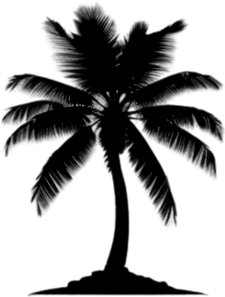 AI generated Palm Tree on an Island icon, a close-up painting of a Palm Tree on an Island. png