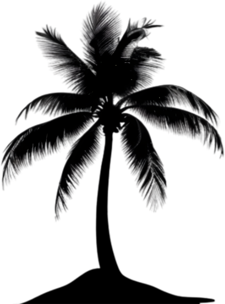 AI generated Palm Tree on an Island icon, a close-up painting of a Palm Tree on an Island. png