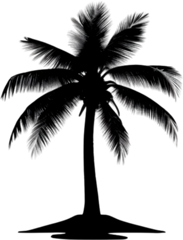 AI generated Palm Tree on an Island icon, a close-up painting of a Palm Tree on an Island. png