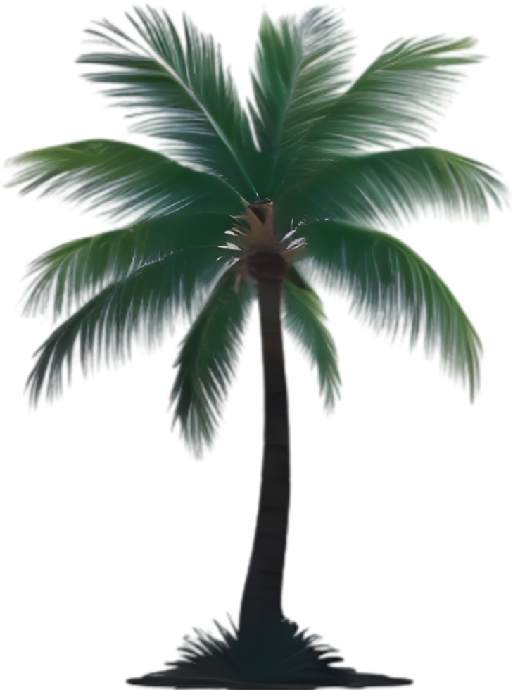 AI generated Palm Tree on an Island icon, a close-up painting of a Palm Tree on an Island. png