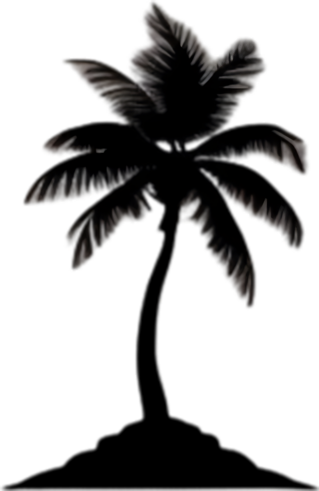 AI generated Palm Tree on an Island icon, a close-up painting of a Palm Tree on an Island. png