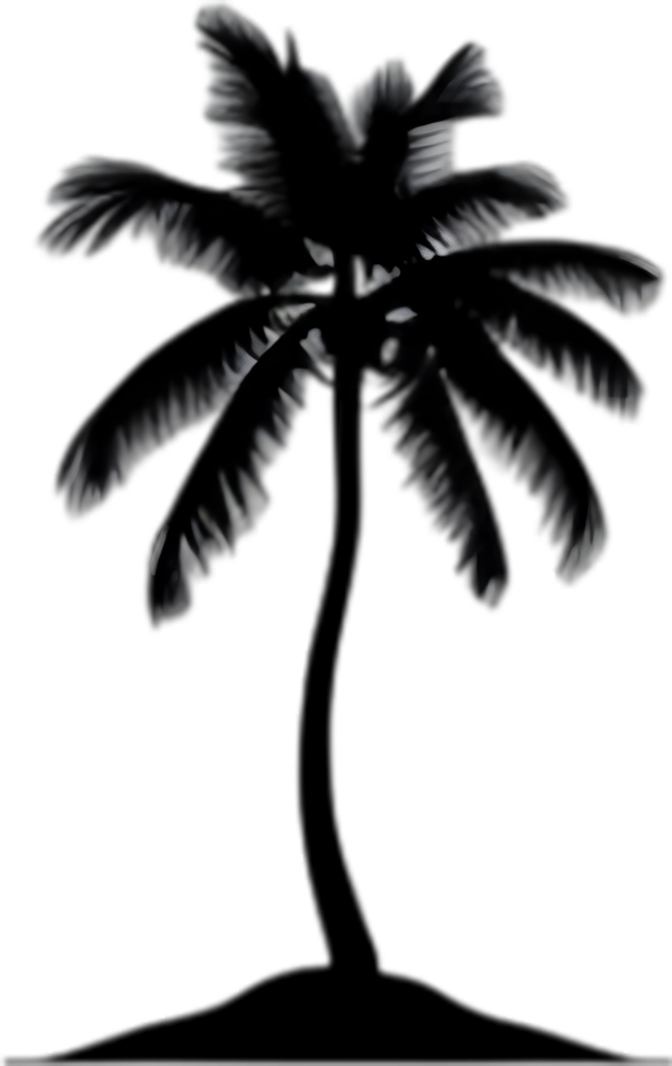 AI generated Palm Tree on an Island icon, a close-up painting of a Palm Tree on an Island. png