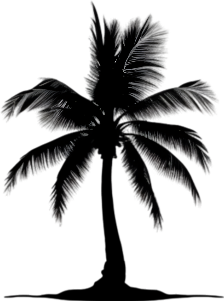 AI generated Palm Tree on an Island icon, a close-up painting of a Palm Tree on an Island. png