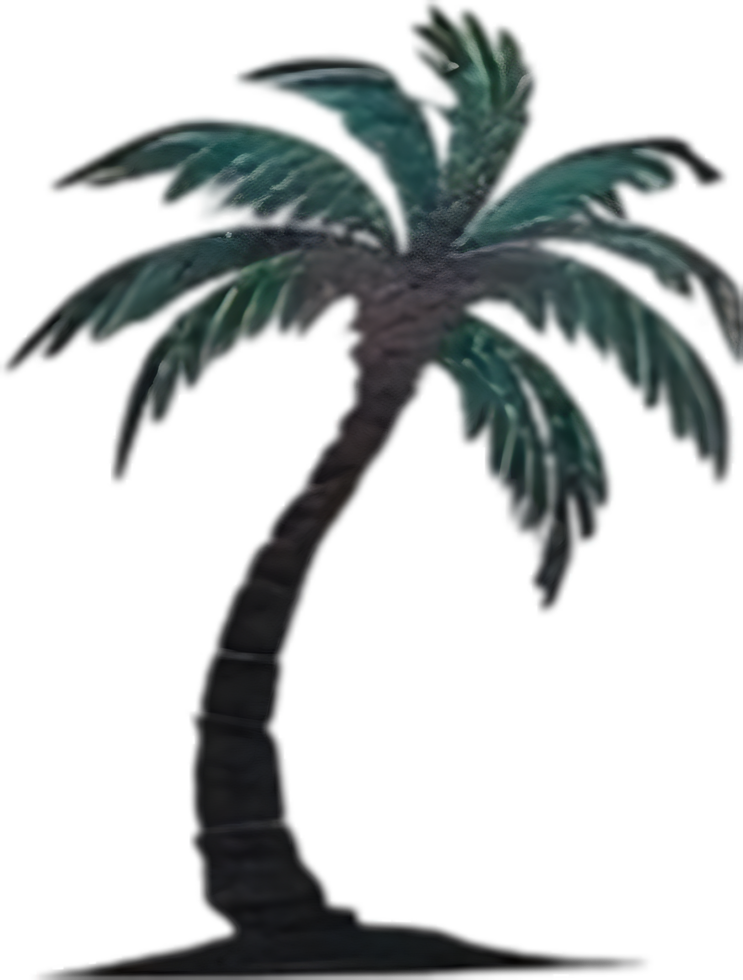 AI generated Palm Tree on an Island icon, a close-up painting of a Palm Tree on an Island. png