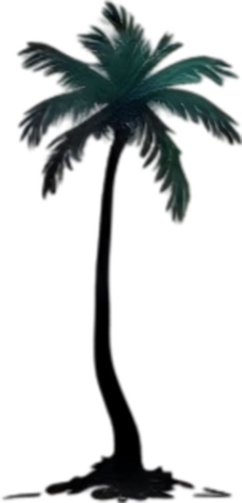 AI generated Palm Tree on an Island icon, a close-up painting of a Palm Tree on an Island. png