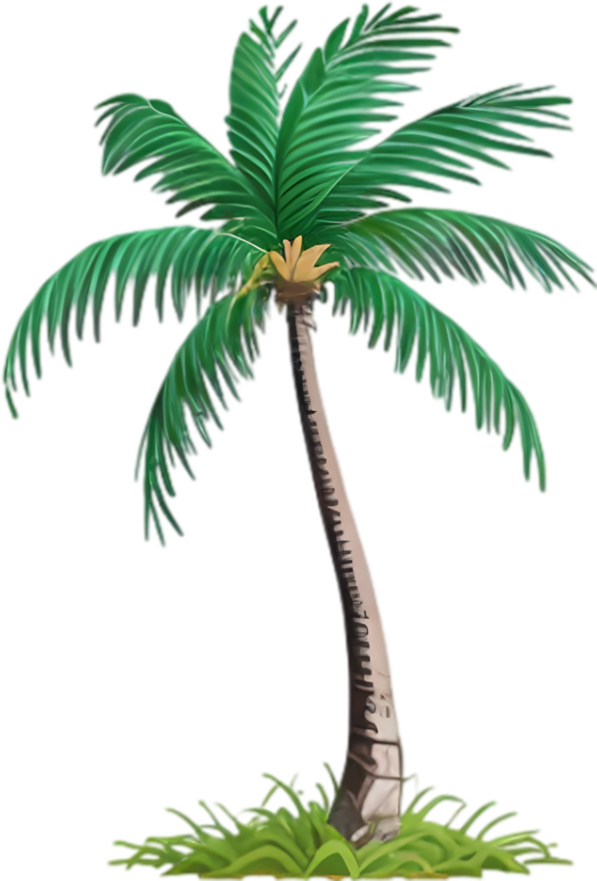 AI generated Palm Tree on an Island icon, a close-up painting of a Palm Tree on an Island. png