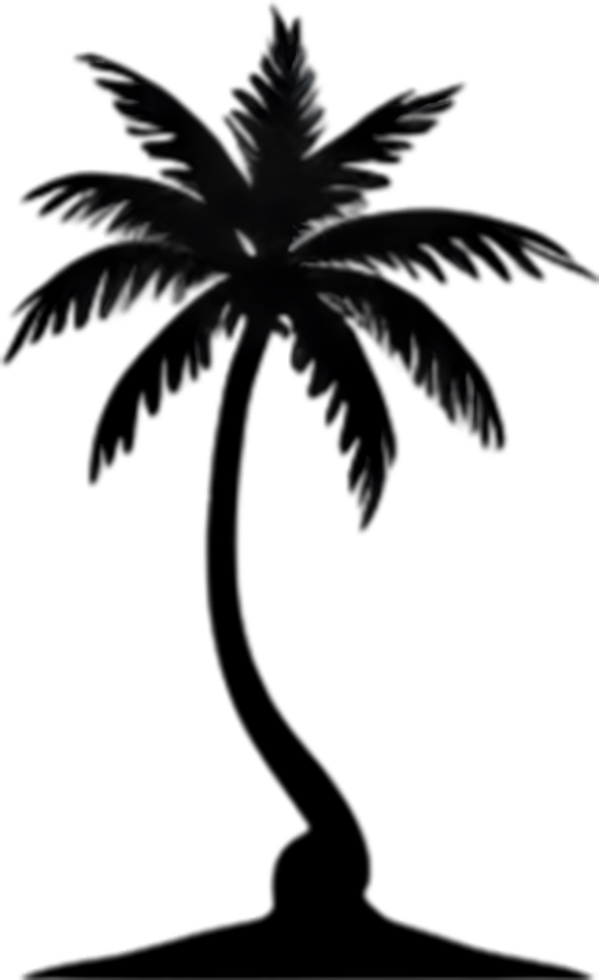 AI generated Palm Tree on an Island icon, a close-up painting of a Palm Tree on an Island. png