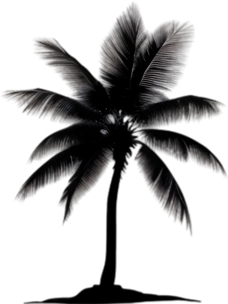 AI generated Palm Tree on an Island icon, a close-up painting of a Palm Tree on an Island. png