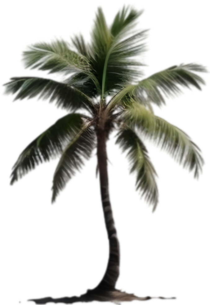 AI generated Palm Tree on an Island icon, a close-up painting of a Palm Tree on an Island. png