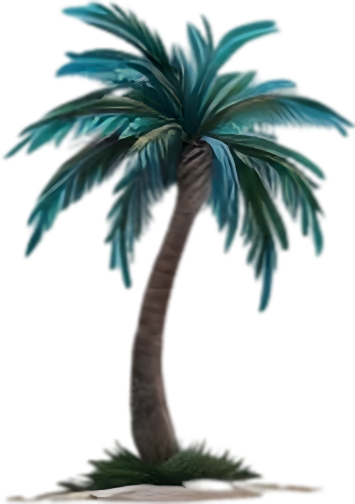 AI generated Palm Tree on an Island icon, a close-up painting of a Palm Tree on an Island. png