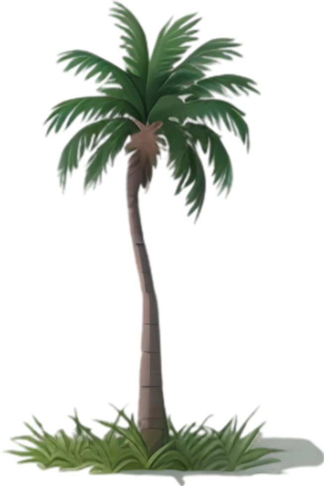 AI generated Palm Tree on an Island icon, a close-up painting of a Palm Tree on an Island. png
