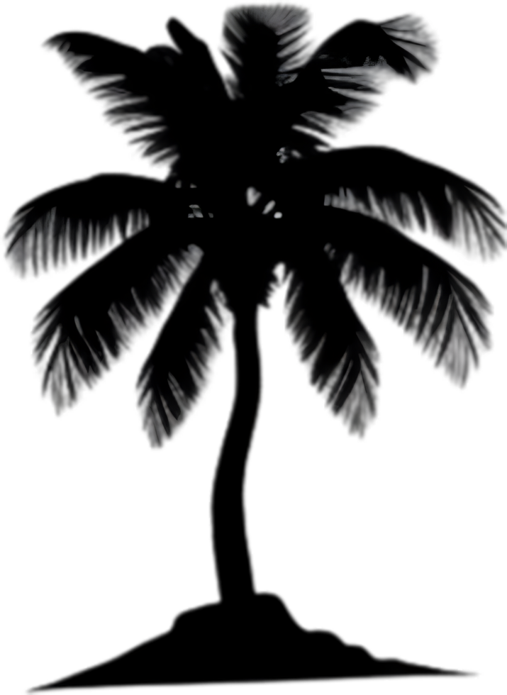 AI generated Palm Tree on an Island icon, a close-up painting of a Palm Tree on an Island. png
