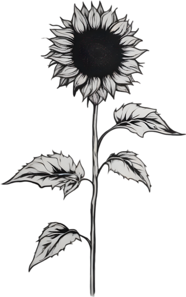 AI generated Sunflower icon, a close-up painting of a Sunflower. png