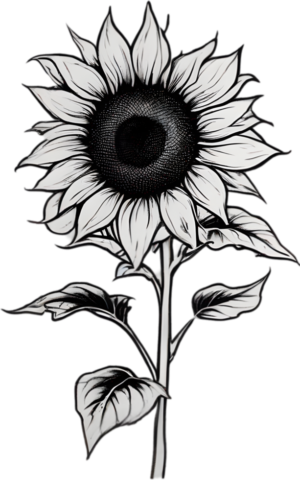 AI generated Sunflower icon, a close-up painting of a Sunflower. png