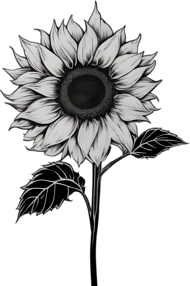 AI generated Sunflower icon, a close-up painting of a Sunflower. png