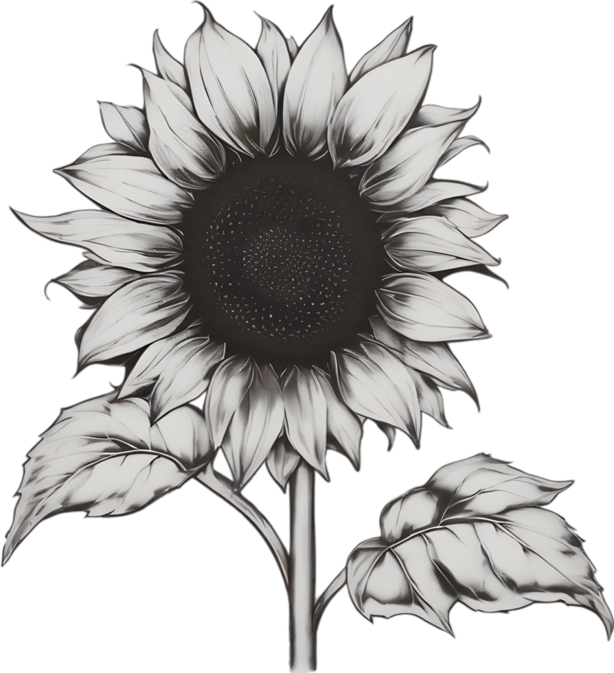 AI generated Sunflower icon, a close-up painting of a Sunflower. png