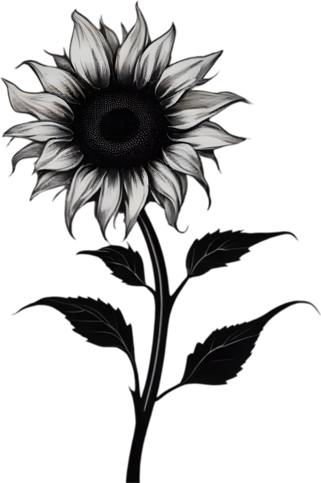 AI generated Sunflower icon, a close-up painting of a Sunflower. png